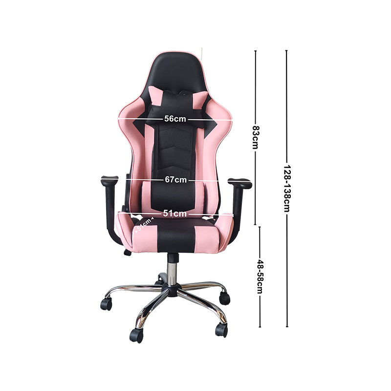 Svart och rosa sömnad Design Högkvalitativt material Regular Gaming Chair