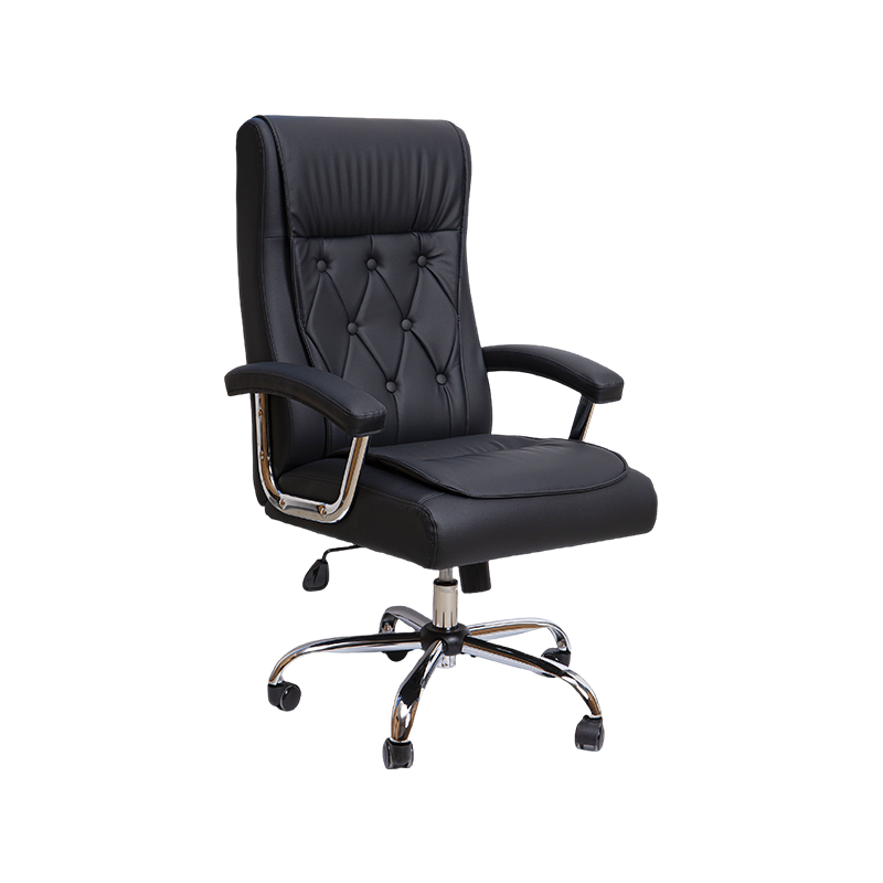 Klassisk svart Multi-angle Justerbar PU Läder Kontorsstol